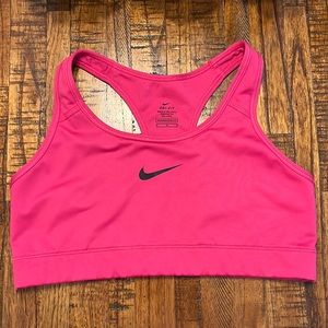 Hot pink women’s nike sports bra no padding size medium black check